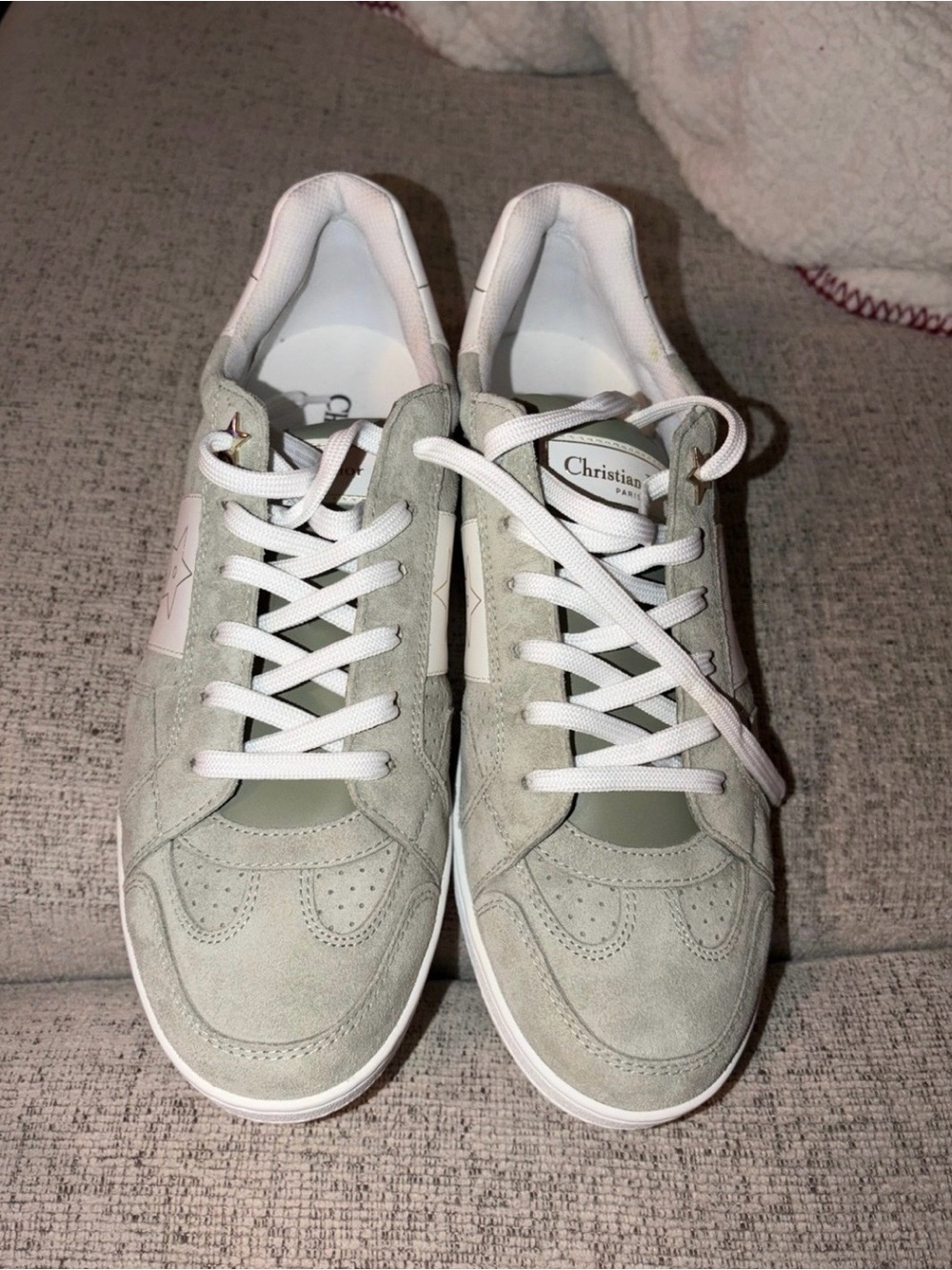 Dior women’s Suede Sneakers - Light green  & White